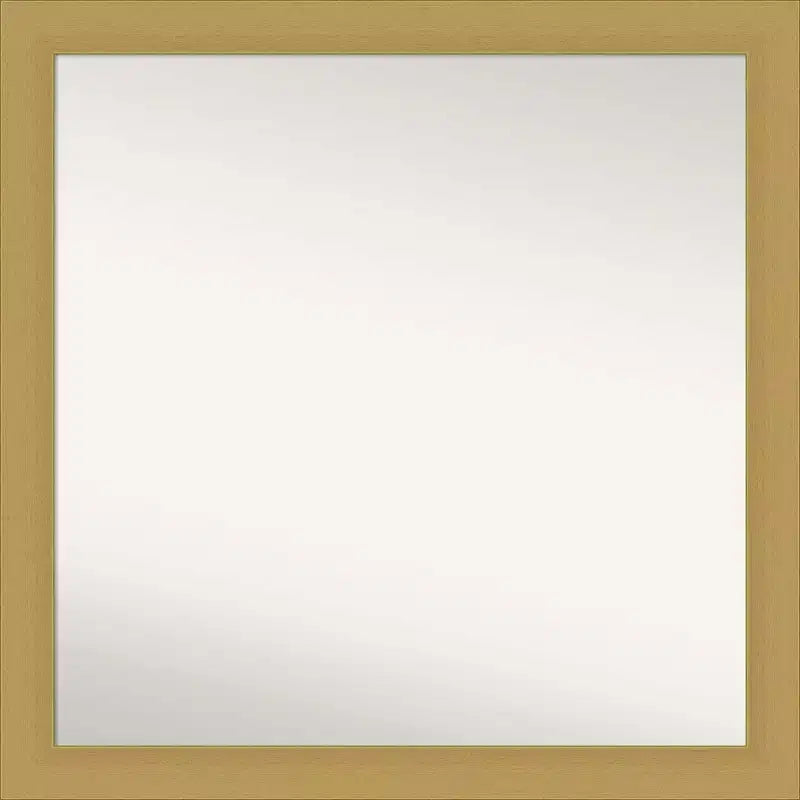 30" x 30" Non-Beveled Grace Bathroom Wall Mirror Brushed Gold - Amanti Art: Square Polystyrene Frame, Wall Mounted