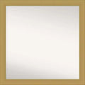 30" x 30" Non-Beveled Grace Bathroom Wall Mirror Brushed Gold - Amanti Art: Square Polystyrene Frame, Wall Mounted