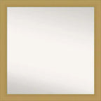 30" x 30" Non-Beveled Grace Bathroom Wall Mirror Brushed Gold - Amanti Art: Square Polystyrene Frame, Wall Mounted