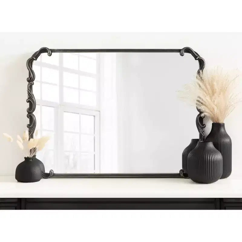 Miroir mural encadré Kate & Laurel All Things Decor 20"x27" Brazelton Noir
