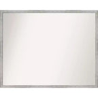 29" x 23" Shiplap White Wood Wall Mirror: Modern Rectangle, No Assembly - Amanti Art
