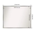 Miroir mural en bois blanc lambrissé 29" x 23" : Rectangulaire moderne, sans montage - Amanti Art