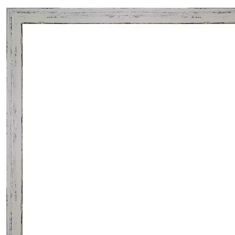Miroir mural en bois blanc lambrissé 29" x 23" : Rectangulaire moderne, sans montage - Amanti Art