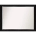 44" x 33" Non-Beveled Eva Bathroom Wall Mirror Black - Amanti Art: Modern Rectangle, Includes Mounting Hardware