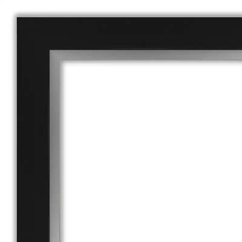Miroir mural de salle de bain Eva noir non biseauté 44 po x 33 po - Amanti Art : Rectangle moderne, Quincaillerie de montage incluse
