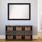 Miroir mural de salle de bain Eva noir non biseauté 44 po x 33 po - Amanti Art : Rectangle moderne, Quincaillerie de montage incluse
