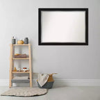 Miroir mural de salle de bain Eva noir non biseauté 44 po x 33 po - Amanti Art : Rectangle moderne, Quincaillerie de montage incluse