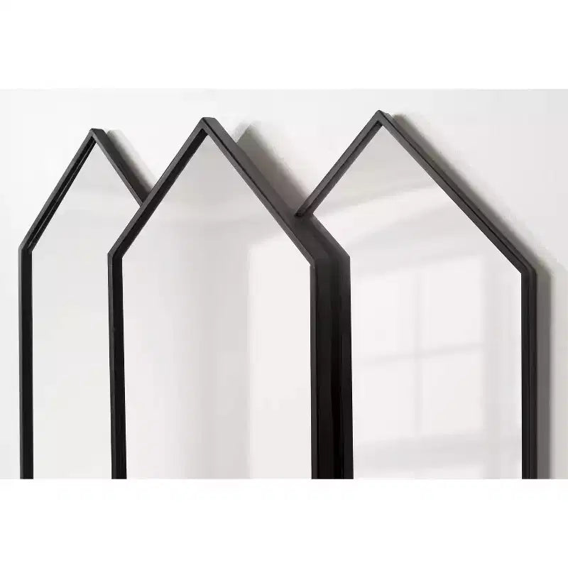 Miroir mural encadré Diaz 71 cm x 68,5 cm Noir - Kate & Laurel All Things Decor : Hexagonal, Design Moderne, Aucun assemblage requis