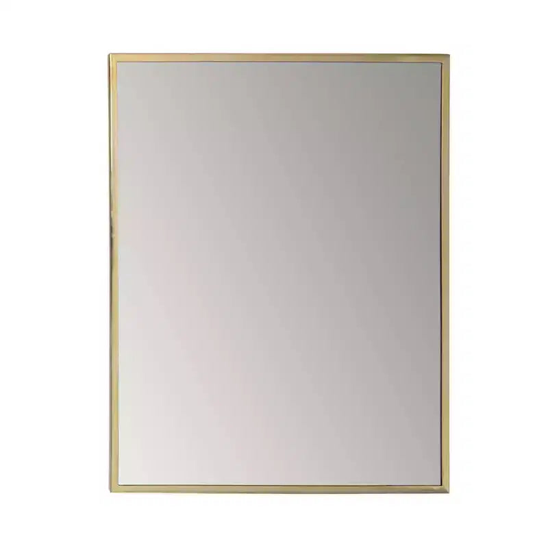 Brewster Laia Gold Rectangular Mirror: Modern Style, 29"x23" Mirror , No Assembly, Wall Mount Decorative Mirror