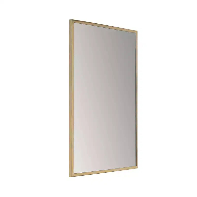 Miroir rectangulaire doré Brewster Laia : Style moderne, Miroir 29"x23", Aucun assemblage requis, Miroir décoratif mural