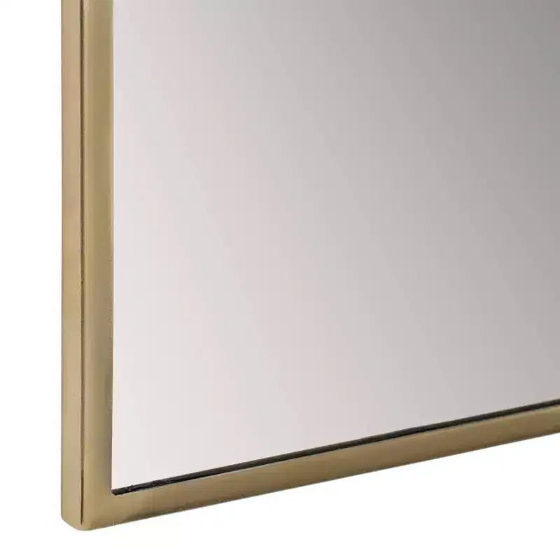 Miroir rectangulaire doré Brewster Laia : Style moderne, Miroir 29"x23", Aucun assemblage requis, Miroir décoratif mural