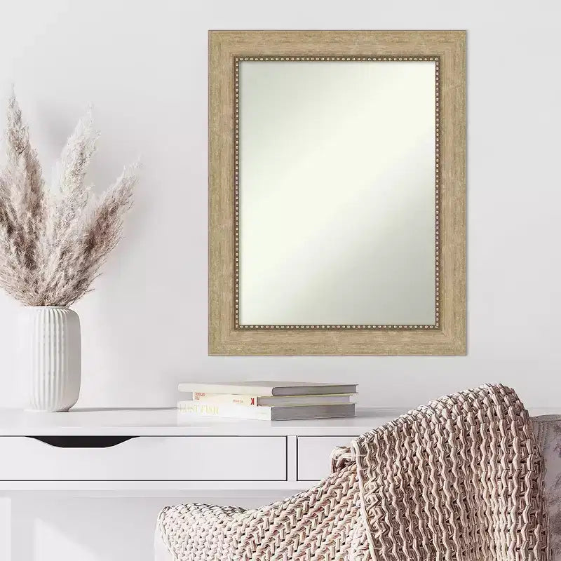 Miroir mural Astor Champagne non biseauté de 23" x 29" - Amanti Art