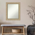Miroir mural Astor Champagne non biseauté de 23" x 29" - Amanti Art