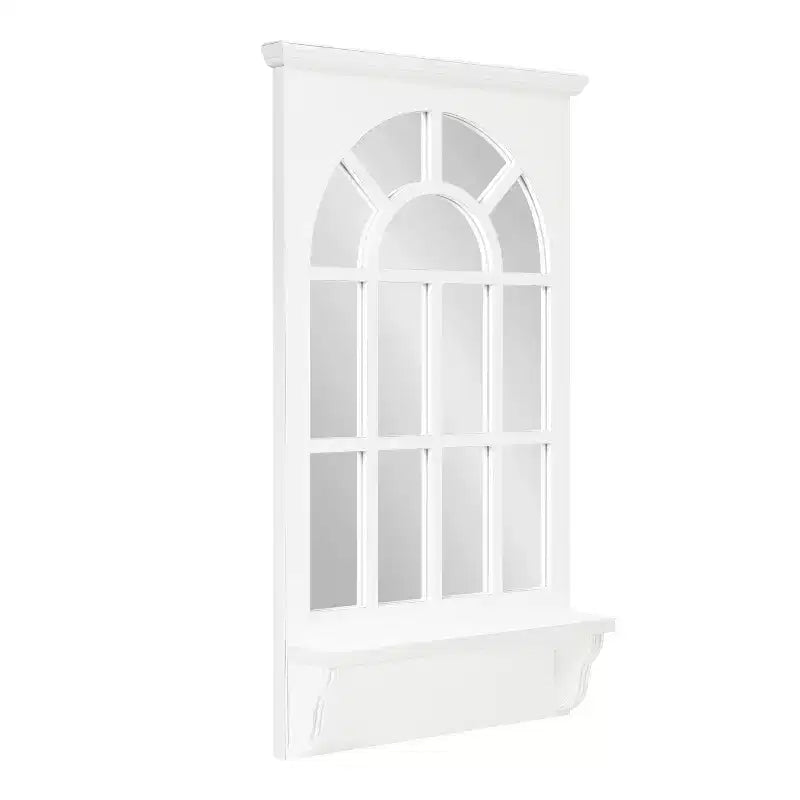 21"x36" Wallhaus Wall Mirror with Shelf White - Kate & Laurel All Things Decor
