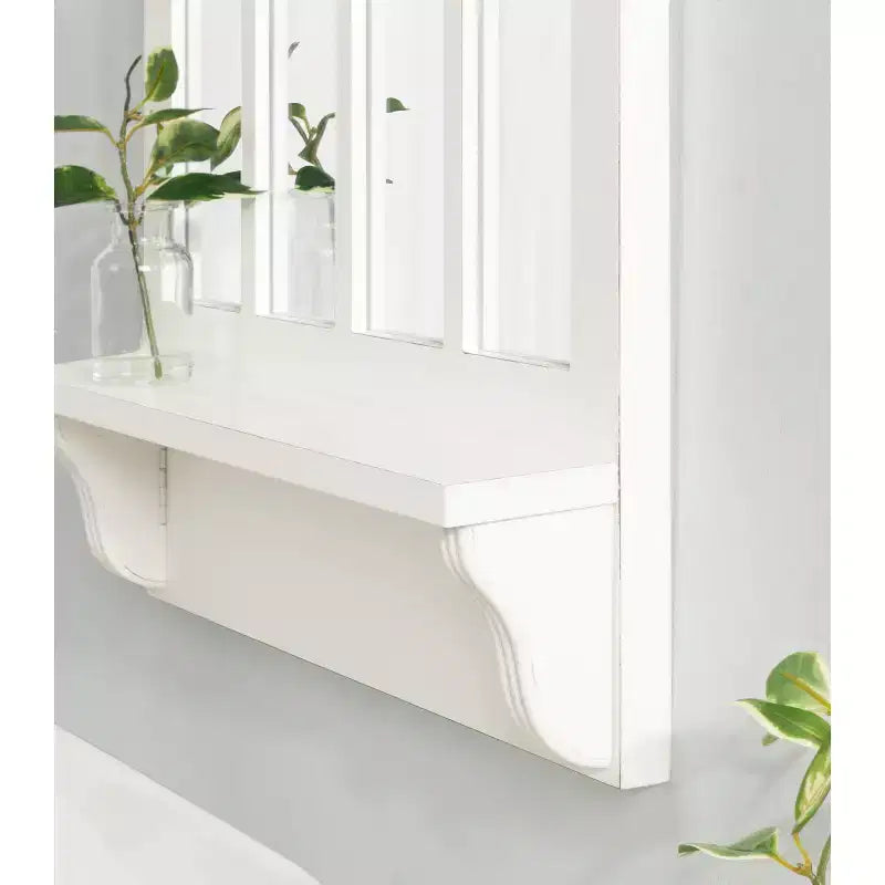 Miroir mural avec étagère Wallhaus 53x91 cm blanc - Kate & Laurel All Things Decor