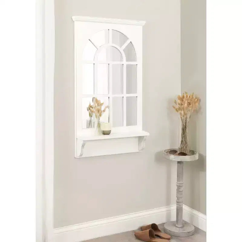 Miroir mural avec étagère Wallhaus 53x91 cm blanc - Kate & Laurel All Things Decor