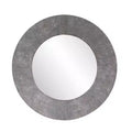 Howard Elliott 30" Round Metal Framed Wall and Accent Mirror: Rustic Gray, No Assembly, Wall Mount