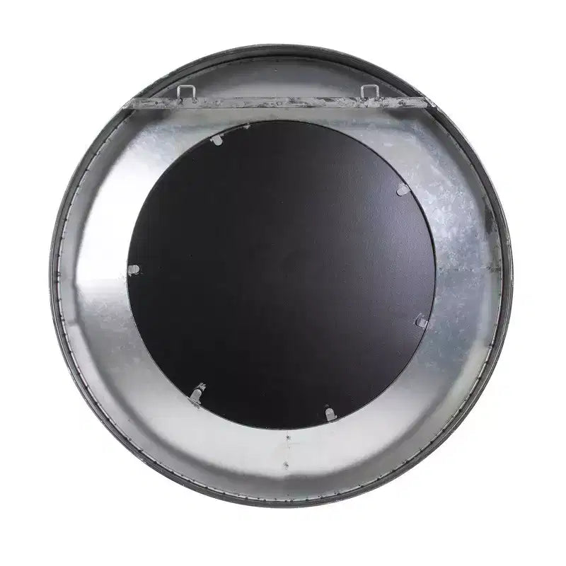 Miroir mural et d'appoint rond en métal de 30 po Howard Elliott : Gris rustique, aucun assemblage requis, à fixer au mur