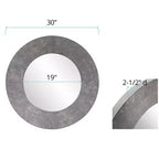 Miroir mural et d'appoint rond en métal de 30 po Howard Elliott : Gris rustique, aucun assemblage requis, à fixer au mur
