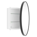 WallBeyond 24" Aluminum Round Door Cabinet Vanity Mirror Black