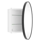 WallBeyond 24" Aluminum Round Door Cabinet Vanity Mirror Black