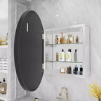 Miroir Rond Mural en Aluminium 24" WallBeyond pour Porte d'Armoire de Salle de Bain, Noir
