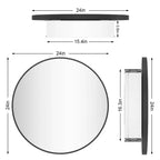 Miroir Rond Mural en Aluminium 24" WallBeyond pour Porte d'Armoire de Salle de Bain, Noir