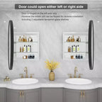 Miroir Rond Mural en Aluminium 24" WallBeyond pour Porte d'Armoire de Salle de Bain, Noir