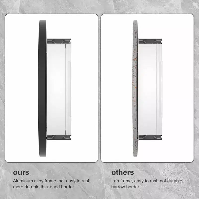 Miroir Rond Mural en Aluminium 24" WallBeyond pour Porte d'Armoire de Salle de Bain, Noir