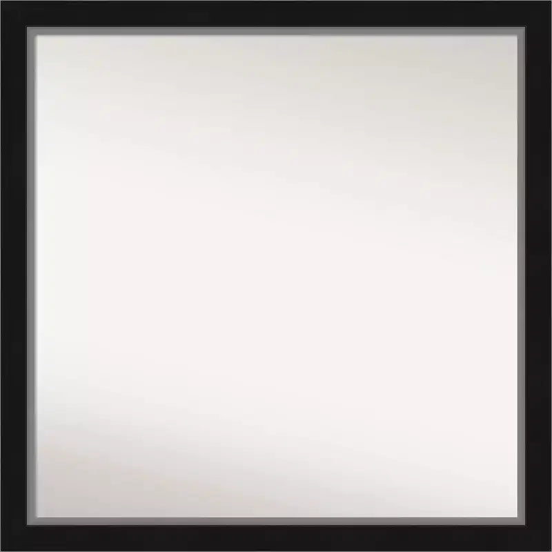 29" x 29" Non-Beveled Eva Narrow Bathroom Wall Mirror Black - Amanti Art: Modern Square Polystyrene Frame, Includes Mounting Hardware