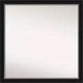 29" x 29" Non-Beveled Eva Narrow Bathroom Wall Mirror Black - Amanti Art: Modern Square Polystyrene Frame, Includes Mounting Hardware