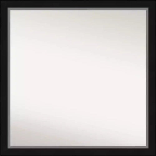 29" x 29" Non-Beveled Eva Narrow Bathroom Wall Mirror Black - Amanti Art: Modern Square Polystyrene Frame, Includes Mounting Hardware