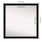 Miroir mural étroit de salle de bain non biseauté Eva 29 po x 29 po Noir - Amanti Art : Cadre carré moderne en polystyrène, quincaillerie de fixation incluse