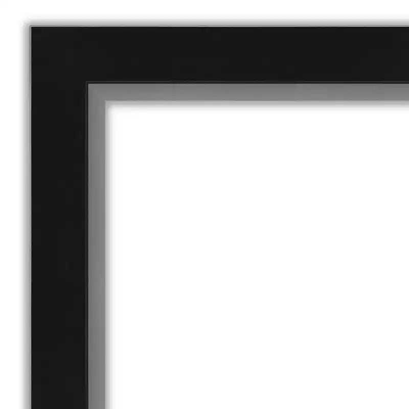 Miroir mural étroit de salle de bain non biseauté Eva 29 po x 29 po Noir - Amanti Art : Cadre carré moderne en polystyrène, quincaillerie de fixation incluse