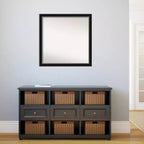 Miroir mural étroit de salle de bain non biseauté Eva 29 po x 29 po Noir - Amanti Art : Cadre carré moderne en polystyrène, quincaillerie de fixation incluse