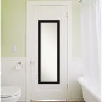 Amanti Art 17" x 51" Miroir de porte intégral encadré Avon noir : Rectangulaire moderne pour chambre et montage mural