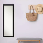 Amanti Art 17" x 51" Miroir de porte intégral encadré Avon noir : Rectangulaire moderne pour chambre et montage mural
