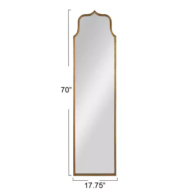 Miroir mural encadré en métal, longueur sol, Storied Home, finition feuille d'or antique : design rectangulaire de 178 cm, aucun assemblage requis