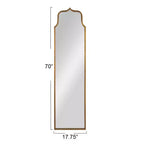 Miroir mural encadré en métal, longueur sol, Storied Home, finition feuille d'or antique : design rectangulaire de 178 cm, aucun assemblage requis