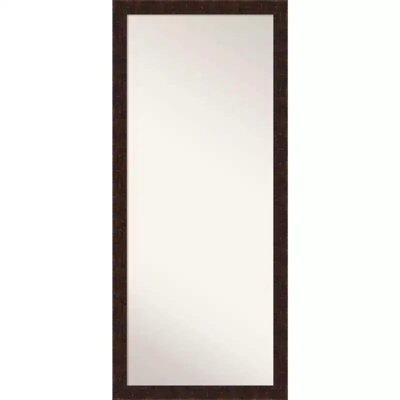 28" x 64" William Narrow Framed Full Length Floor Leaner Mirror Bronze - Amanti Art: Modern Polystyrene Frame, Wall Mountable