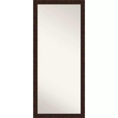 28" x 64" William Narrow Framed Full Length Floor Leaner Mirror Bronze - Amanti Art: Modern Polystyrene Frame, Wall Mountable