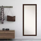 Miroir à poser ou mural William de 71 x 163 cm, cadre étroit couleur bronze - Amanti Art : Cadre moderne en polystyrène, peut être fixé au mur