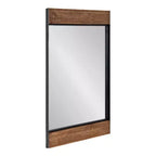 Kate & Laurel All Things Decor 20" x 36" Rectangle Kincaid Wall Mirror Rustic Brown : Farmhouse Style, No Assembly Required