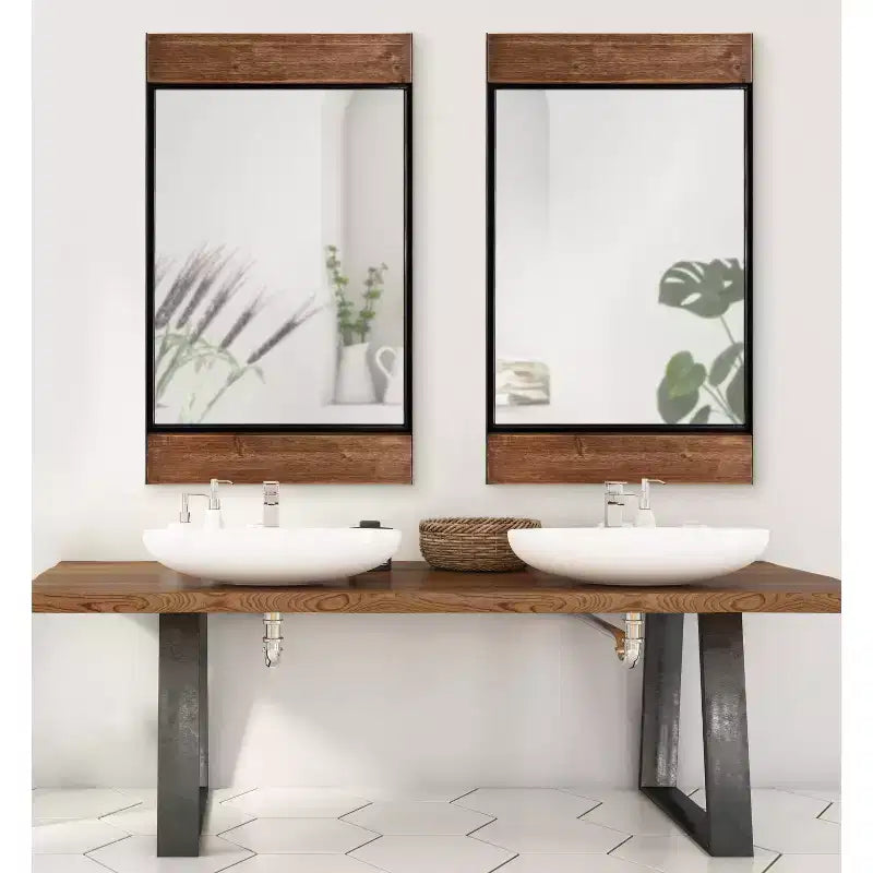 Kate & Laurel All Things Decor Miroir mural rectangulaire Kincaid 50,8 x 91,4 cm Brun rustique : Style rustique, aucun assemblage requis