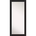 30" x 66" Non-Beveled Colonial Black Full Length Floor Leaner Mirror - Amanti Art