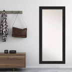Miroir à poser pleine longueur colonial noir 30" x 66" sans biseau - Amanti Art