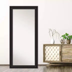 Miroir à poser pleine longueur colonial noir 30" x 66" sans biseau - Amanti Art
