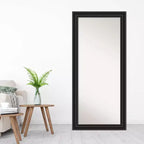 Miroir à poser pleine longueur colonial noir 30" x 66" sans biseau - Amanti Art