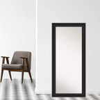 Miroir à poser pleine longueur colonial noir 30" x 66" sans biseau - Amanti Art