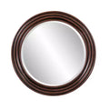 Howard Elliott 24" Round Mahogany Stained Wood Framed Mirror: Modern Decor, Wall Mount, No Assembly Required